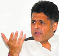 Manish Tewari, Congress MP,  in Ludhiana
