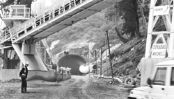 The entrance of the Rohtang Tunnel from the south portal, with part of the Swiss tunnelling system in the foreground. Photo by writer