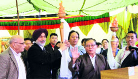 Tibetans torch gets a rousing reception at Dalhousie on Saturday.