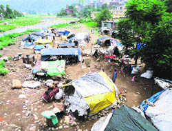 This slum area has become an eyesore in Rajouri town. 