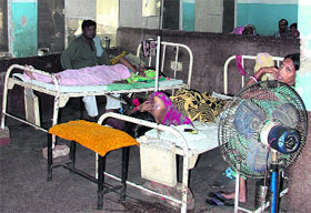 Many patients have brought their own fans to the hospital.