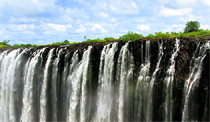The Victoria Falls is neither the highest nor the widest waterfall in the world, but it forms the largest sheet of falling water in the world 
