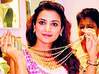 Kulraj Randhawa during a checks out jewellery at a store in Amritsar on Sunday