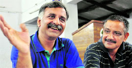 Dr Brij Mohan Sharma of SPECS addresses a press conference in Dehradun on Sunday.