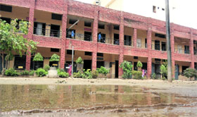 Stagnant water outside a building is a perfect breeding ground for mosquitoes in Ludhiana.