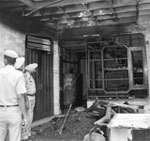 The house that had caught fire at Phase III-B1 in Mohali on Monday.