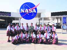 A group of students from Unison World School during their visit to NASA in the USA.