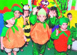 Students of Cherry Fields Nursery School, Atam Nagar, observe Nature Care Week in Ludhiana. 