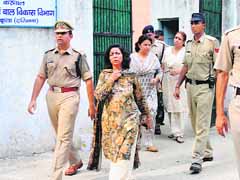 Deputy Commissioner Renu S. Fulia and Superintendent of Police Shashank Anand come out after inspecting the Nari Niketan in Karnal on Tuesday. 