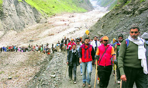 The Amarnath yatra in progress.