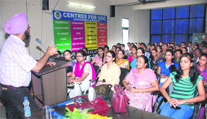 A seminar on Environmental stress being organised at DAV College in Jalandhar.