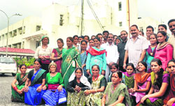 Women from self-help groups, Uttarkashi, during their first-ever visit to the Vidhan Sabha in Dehradun. A Tribune photograph