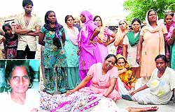 Relatives mourn the death of Parkasho (inset), who was found dead under mysterious circumstances at Preet Nagar in Jalandhar on Wednesday