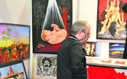 A painting exhibition on AIDS by the National Integrated Forum of Artists and Activists in Washington, USA.