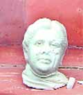 The head of the vandalised statue.