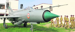 A MiG 21 at the Maharaja Ranjit Singh Armed Forces Preparatory Institute. 
