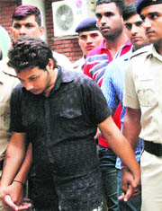 The accused being produced in the district courts in Chandigarh on Saturday.