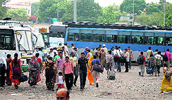 Tourists and pilgrims had to face a lot of inconvenience as the SRTC employees staged a protest at Jammu railway station on Saturday