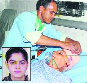 Kanika dead and Sanjiv Khanna (right) and his son Sajesh Khanna injured in Amritsar.