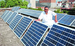 Tired of the long and unannounced power cuts in the city, Ravinder Singh Gill, a resident of Power House Road, installed a solar power plant at his home
