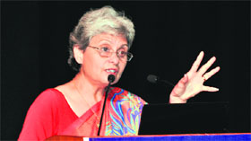 Roshan Dalvi, Justice, Mumbai High Court, addresses delegates during a judicial conference on Human Trafficking at the Judicial Academy, Sector 43, Chandigarh, on Sunday.