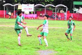A match in progress at Ambedkar Stadium, Dehradun, on Sunday.