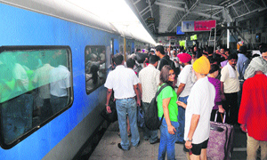 Shatabdi Express was delayed by two hours in Chandigarh on Monday. 