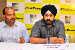 Harminder Rangar, zonal manager (MFCWL North), during a press conference in Jammu on Sunday. 