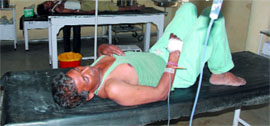 Two members of the family in Thermal Colony, which was administered some poisonous substance, undergoing treatment at the Civil Hospital.