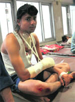 Daljeet Singh at the Sector 16 hospital in Chandigarh on Tuesday. 