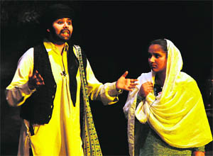 Students of Loreto Convent, Tara Hall, enact a scene from the play Childhood Innocence in Shimla. 