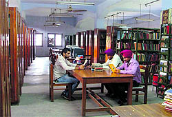 A view of the library at SCD Government College for Boys in Ludhiana