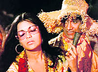 A still from Hare Rama Hare Krishna