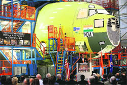 The 'Major Join' ceremony of C-17 Globemaster-III at Long Beach in California