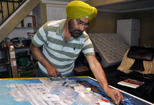 Harjeet Singh Sandhu plans to make mosaic art work of the Sikh Gurus in future. 