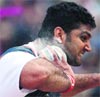 Om Prakash competes in shot put on Friday.  AFP