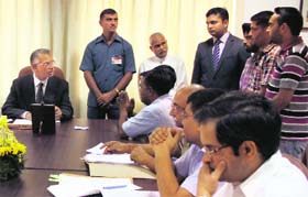 Punjab Governor and UT Administrator Shivraj V Patil at a public hearing at the Secretariat in Chandigarh