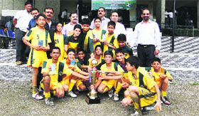 Wynberg Allen School team that won the Second Brother Keogh Memorial Inter School Football Tournament organised at St. Josephs Academy in Dehradun.