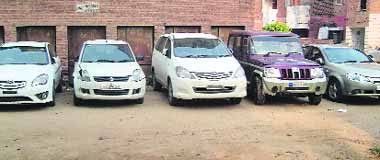 The cars recovered from the possession of the thieves. 