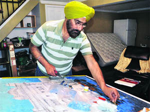 Harjeet Singh Sandhu plans to make mosaic art work of the Sikh Gurus in future.