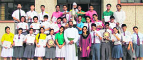 Students of St Joseph's Academy who won Milestone 2012 held at St George's College, Mussoorie.