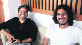 Eminent film producer-director Vishal Bhardwaj and writer Abhishek Chaubey during their stay in Mussoorie.