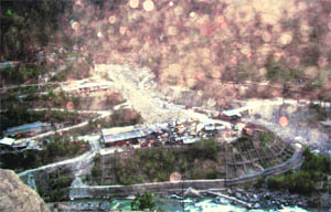 A view of the Parbati stage-II project site at Barshaini in Kullu district.