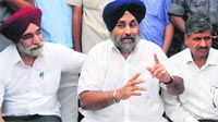 Deputy Chief Minister Sukhbir Badal in Bathinda. Tribune photo: Pawan Sharma