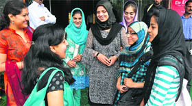 Students get to talk about the latest happening in the townthe launch of Kashmir Tribune.