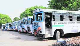 Condemned buses at the CTU workshop in Industrial Area, Phase 1, Chandigarh.