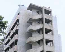 The incomplete building of the OPD Block at the GMSH, Sector 16, Chandigarh. 