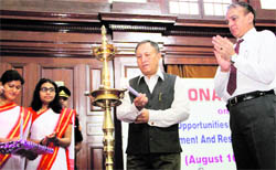 Chhattisgarh Governor Shekhar Dutt inaugurates a seminar at the Forest Research Institute in Dehradun on Friday
