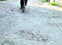 A dilapidated stretch on the Jandali Road in Mandi Ahmedgarh