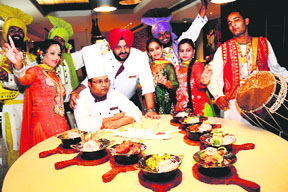 Chef Nitin Ranjan with his kebab fare.